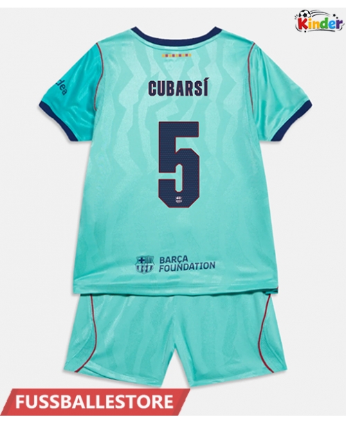 Günstige Barcelona Pau Cubarsi #5 3rd trikot Kinder 2026-27 Kurzarm (+ Kurze Hosen)
